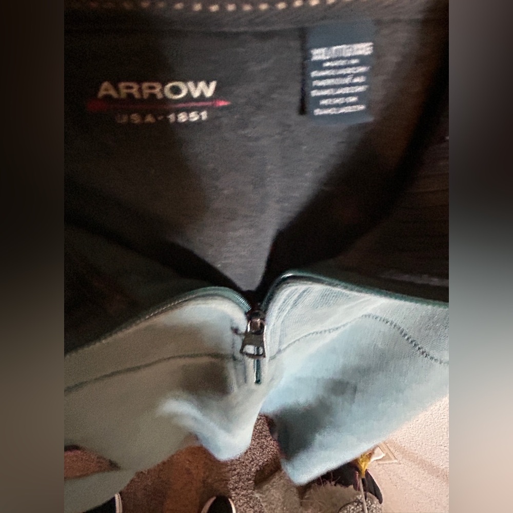 Arrow Men's Teal Zip-Up Sweater - Picture 3 of 3